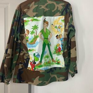 Camouflage Jacket with Peter Pan Design